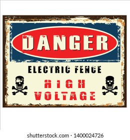 danger warning board, high voltage electricity