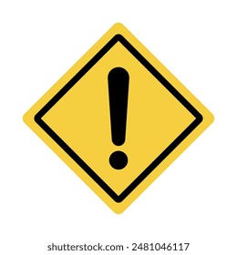 Danger warning board icon. Caution and dangerous area. Yellow sign for safety, hazard shock. Keep out caution warning and risk zone. Vector cartoon illustration