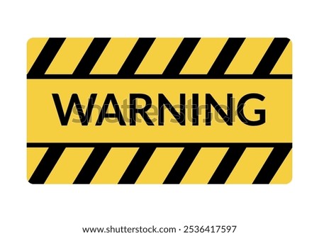 Danger warning board icon. Caution and dangerous area. Yellow sign for safety, hazard shock. Keep out caution warning and risk zone. Vector cartoon illustration