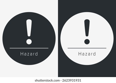Danger, Warning, Caution. Hazard Signs and Symbols. Vector Icons