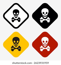 Danger, Warning, Caution. Hazard Signs and Symbols. Vector Icons