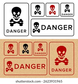 Danger, Warning, Caution. Hazard Signs and Symbols. Vector Icons