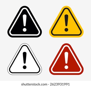 Danger, Warning, Caution. Hazard Signs and Symbols. Vector Icons