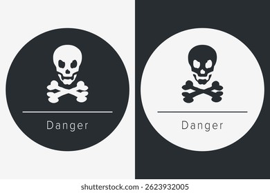Danger, Warning, Caution. Hazard Signs and Symbols. Vector Icons