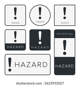 Peligro, Advertencia, Precaución. Señales y símbolos de peligro. Iconos del vector