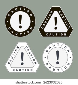 Danger, Warning, Caution. Hazard Signs and Symbols. Vector Icons