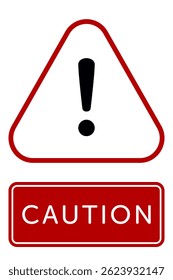 Danger, Warning, Caution. Hazard Signs and Symbols. Vector Icons