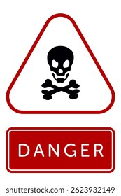 Danger, Warning, Caution. Hazard Signs and Symbols. Vector Icons