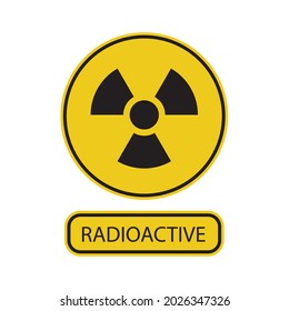 Danger warning circle yellow sign. Radioactive sign vector icon. Isolated on a blank, editable and changeable background.