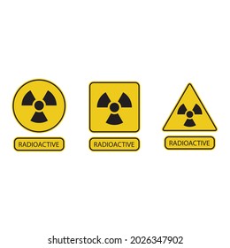 Danger warning circle yellow sign. Radioactive sign vector icon. Isolated on a blank, editable and changeable background.