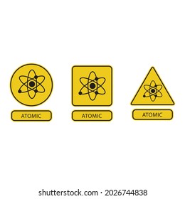 Danger warning circle yellow sign. Atomic sign vector icon. Isolated on a blank, editable and changeable background.