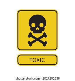 Danger warning circle yellow sign. Toxic sign vector icon. Isolated on a blank, editable and changeable background.