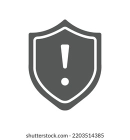 Warnfehler-Warnmeldung Signieren im Badge-Stil, Sicherheitsschild Ausrufezeichen für Website, Logo, App, UI. Wache, Aufmerksamkeit, Warnsymbol Vektorgrafik gefüllt Umriss Stil. EPS10