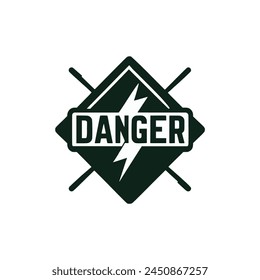 danger warning hazard caution text sticker t shirt vector illustration template design