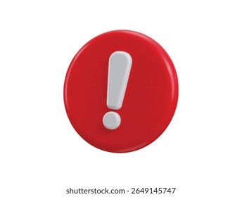 Ícone de aviso de perigo Conceito de renderização 3d do símbolo de aviso para ilustração de vetor de perigo de alerta