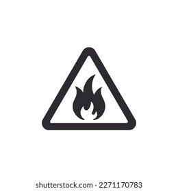 Danger warning icon. Danger warning icon. Fire sign. Flame sign. Fire hazard. Alert sign. Risk sign. Fire protection. Fire hazardous.  Flammable. Combustion protection. Safety. Dangerous cargo.