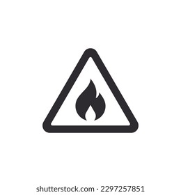 Danger warning icon. Danger warning icon. Fire sign. Flame sign. Fire hazard. Alert sign. Risk sign. Fire protection. Fire hazardous.  Flammable. Combustion protection. Safety. Dangerous cargo. ignite