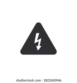 Danger warning icon. Risk sign. Sign of lightning. Electricity icon. Over voltage. Transformer pictogram. Alert sign. Danger sign. Electricity protection. Thunderbolt icon. Charging icon. Electricity 