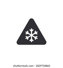 Danger warning icon. Danger warning. Vector icon. Risk sign. Information sign. Alert sign. Alarm sign. Attention snowfall. Snowflake icon. Frost symbol. Refrigerator icon. Ice mark. Precipitation 