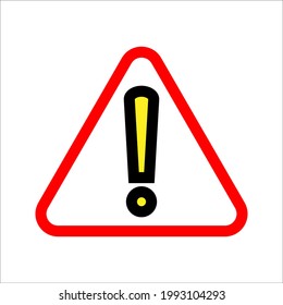 Icono de advertencia de peligro. Advertencia de peligro. Icono del vector. Signo de riesgo. Signo de información. Icono de exclamación. Signo de alerta. Signo de alarma. Mensaje de error. Mensaje importante. Triángulo. Icono de notificación. Marca de notificación.