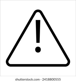 Danger warning icon. Danger warning. Vector icon. Risk sign. Information sign. Exclamation icon. Alert sign. Alarm sign. Error message. Important message. Triangle. Notice icon. Notification mark.