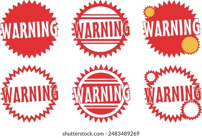 Danger warning red thorn circle mark