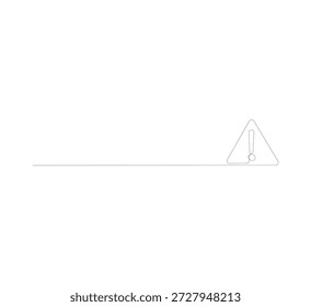 Sinal de aviso de perigo Ilustração contínua do vetor de uma linha, Símbolo de atenção de parada de alerta de contorno mínimo para segurança, perigo, emergência, tráfego e uso de design gráfico