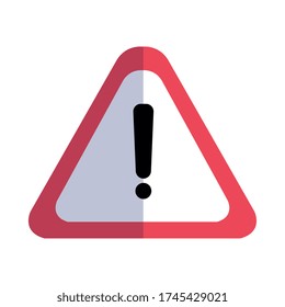 danger warning sign, exclamation mark on triangle vector illustration design