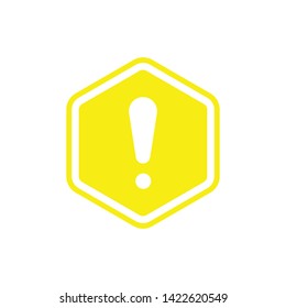 Danger or Warning Sign Hexagon Vector Icon Design Template