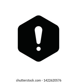 Danger or Warning Sign Hexagon Vector Icon Design Template