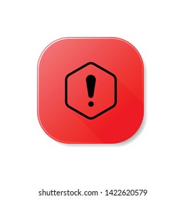 Danger or Warning Sign Hexagon Vector Icon Design Template