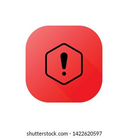 Danger or Warning Sign Hexagon Vector Icon Design Template