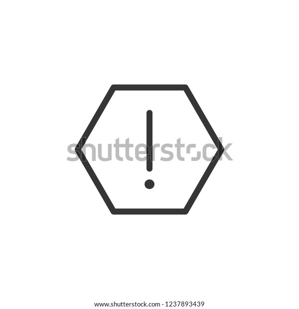 Danger warning sign icon. Outline icon on white\
background. Danger warning sign Silhouette. Web site, page and\
mobile app design vector\
element.