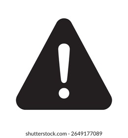 Danger warning sign icon with a triangle and exclamation mark representing a safety alert for a high risk situation and caution notice vector solid glyph icon