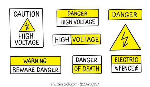 Warnschild für die Gefahr. Vorsicht bei der Beschilderung. Vektorgrafik. Aufmerksamkeitsdaten. Offene Wege. Bearbeitbarer Strich.