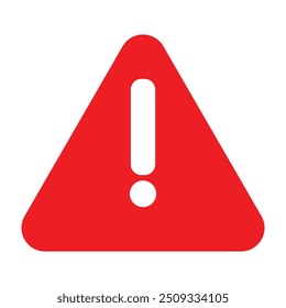 Advertencia de peligro. Triángulo rojo del Iniciar sesión de la advertencia, atención, icono del peligro. Ilustración de precaución de atención de signo de exclamación sobre fondo blanco. Ilustración vectorial.