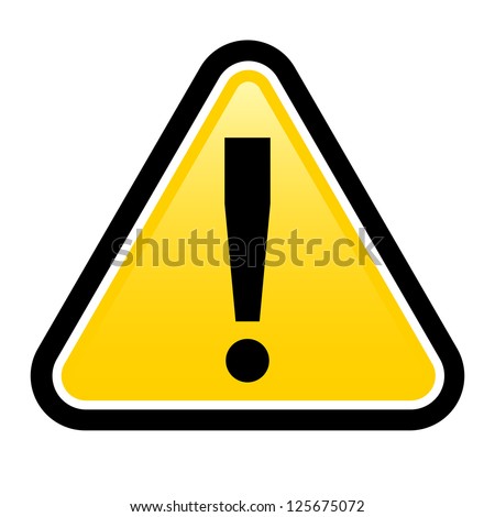 Danger warning sign.  render exclamation mark.  Illustration on white background for design
