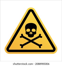 Danger warning sign. Skull and crossbones. Vector isolated on white