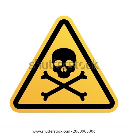 Danger warning sign. Skull and crossbones. Vector isolated on white