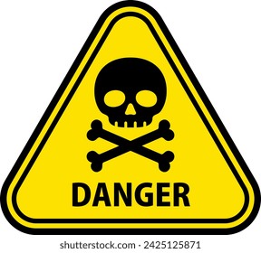 Danger Warning Sign with Skull Mark