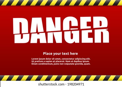 Danger warning sign template for your text with alert color