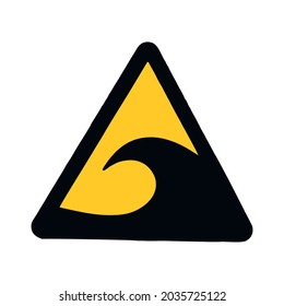 Danger warning sign in vector. Tsunami zone