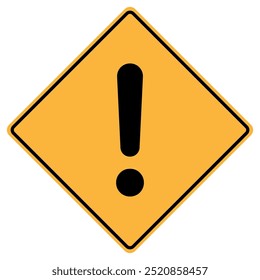 Danger Warning Sign. Yellow Sign Vector. Caution. Dangerous Area. Diamond Traffic Sign. Risk Zone.