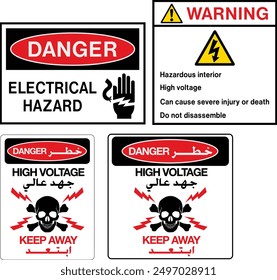 Danger Warning Signs Electrical Hazard