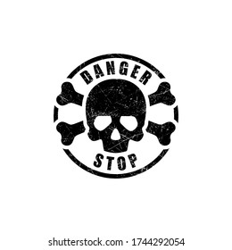 Danger warning stamp print vector