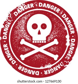 Danger Warning Stamp Sign