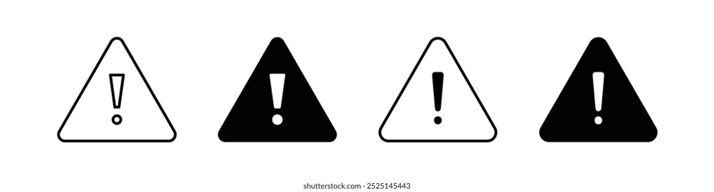 Danger warning vector filled and outlined iconss collection