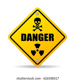 Danger warning vector sign on white background