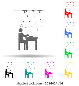 Danger, water, ceiling multi color style icon. Simple glyph, flat vector of home hazard and safety precaution icons for ui and ux, website or mobile application