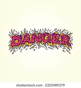 Danger word typeface with horror rotten text illustrations vector illustrations for your work logo, merchandise t-shirt, stickers and label designs, poster, greeting cards advertising business brands